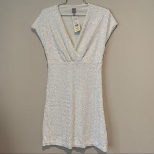 New White Tristan Sequins Dress
